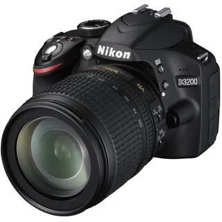 Nikon D3200 SLR-Digitalkamera (24 Megapixel, 7,4 cm (2,9 Zoll) Display, Live View, Full-HD) Kit inkl. AF-S DX 18-105 VR Objektiv schwarz