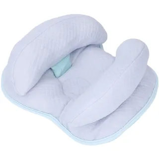Baby 2-in-1-Reisekissen, Baby-Kopf-Nackenstützkissen, Baby-Nacken-Kopfstütze, Autositz-Einsatzkissen für Kinderwagen, Nackenstütze für Neugeborene, Verstellbares Kopfkissen (BLUE)