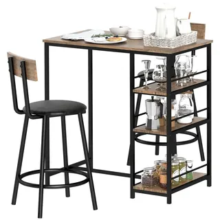 Homcom Bartisch 90 x 50 x 90,5 cm Beige