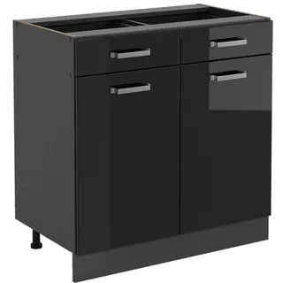 Vicco Schubladenschrank R-Line 80 x 81,6 x 46 cm Schwarz