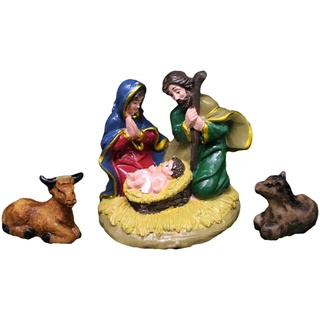Imtrub Krippen-Krippen-Set - Krippenfiguren für den Innenbereich | Jesus-Krippen-Miniaturfiguren, Weihnachtskrippendekorationen, Statue der Heiligen Familie zum Basteln