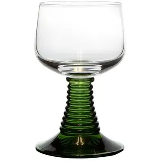 Weinrömer Römerglas KLEIN mit grünem Fuß, 0,1L mit Füllmarke