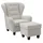 Microfaser 92 x 93 x 103 cm grau inkl. Hocker