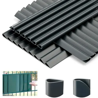 35 Stück Befestigungsclips PVC Sichtschutz Befestigung Klemmschienen für Sichtschutzstreifen Doppelstabmattenzaun Sichtschutz Stabmattenzaun für Befestigungsclips Gartentor Balkon Fences Film (Grau)