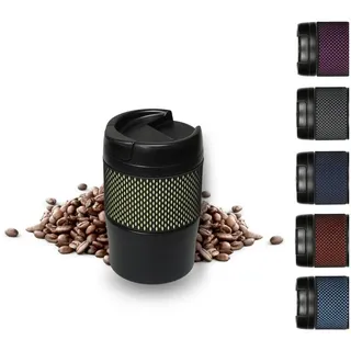 elasto Thermobecher Doppelwandiger Becher "Temptation" aus robustem Edelstahl, Personalisierter Thermobecher 'Temptation' klein grün|schwarz