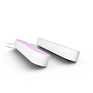 Philips Hue White & Color Ambiance Play Lightbar Doppelpack Basis-Set (500 lm), dimmbare LED-Lightbar für das Hue Lichtsystem mit 16 Mio. Farben, smarte Lichtsteuerung über Sprache oder App, weiß