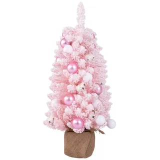 KOMFOTTEU Künstlicher Weihnachtsbaum, kleiner Dekobaum mit 136 Spitzen rosa
