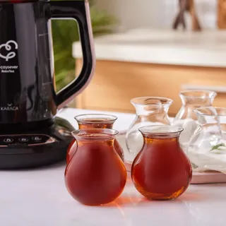 KARACA Refikadan Tatlıcan Teegläser-Set, 6-teilig Personen Teeservice-6er Set Spülmaschinenfestes Türkisches Teeglas Türkische Teegläser, Einzigartiges Design, Praktisch
