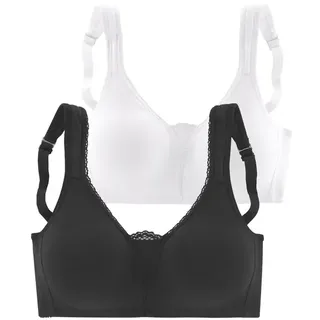 petite fleur by lascana Soft-BH 95F Schwarz/Weiß