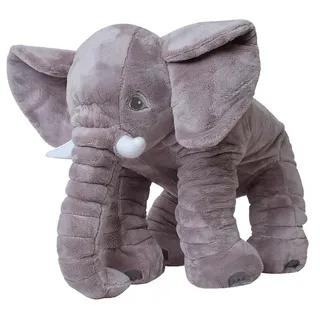 Elefant Kuscheltier Plüschtier Elefant XXL Zierkissen Dekokissen 62cm in grau