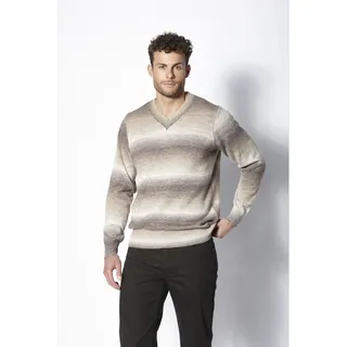 V-Ausschnitt-Pullover BABISTA "Pullover VILLOCARA", Herren, Gr. M, blau (beige gestreift), Obermaterial: 89% Polyacryl PAN. 11% Wolle mw., mehrfarbig, Pullover