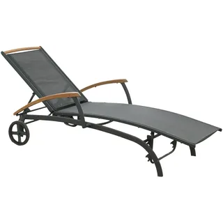 Brafab Andy Sonnenliege 188 x 70 x 98 cm Schwarz