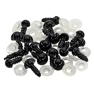 Tieraugen, schwarz, 10 + 12 mm, 20 Stück