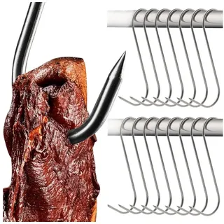 Kaminer S-Haken 15 Edelstahl Fleischhaken Set 15cm bis 15kg Räuchern Grillen