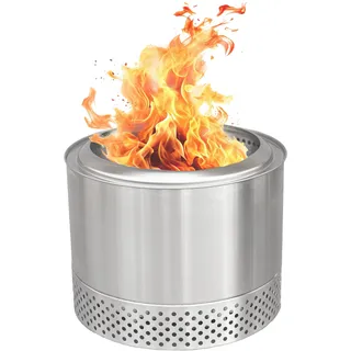 grillshop.at rauchfreie Feuerschale Edelstahl 50 cm - Feuerschalen für den Garten - Feuerstelle Outdoor mit edlem Design - Holz & Pellets Betrieb - Flame Engine Buddy Deluxe