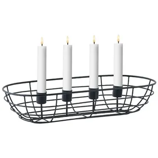 Marrakesch Orient & Mediterran Interior Kerzenständer Moderne Deko Adventskranz Kerzenständer Weihnachtsdeko Beina Schwarz, Handarbeit schwarz