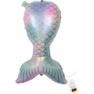 LITTLE BIRTHDAY | XL Meerjungfrau | Mermaid Flosse bunt Folienballon | Helium Gas Balloon Ballon | Geburtstag | Kindergeburtstag | 76,5x48 cm