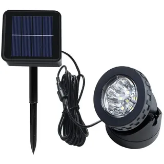 SUAVER Solar Spotlight Licht, Wasserdicht Strahler LED Außen Unterwasser Scheinwerfer Solar-Gartenleuchte Landschafts beleuchtung für Garten, Brunnen, Terrasse, Liegewiese (Typ 1-weiß)