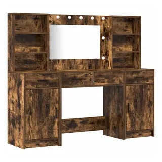 vidaXL 3-tlg. Schminktischset Räuchereiche Holzwerkstoff