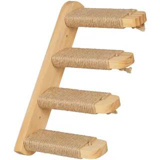 Relaxdays Katzentreppe Wand 4 Stufen Beige 29x34x22,5 cm