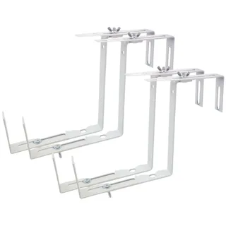 BURI Blumenkastenhalter 2x 2er Set Balkonkastenhalter weiß Blumenkastenhalter Balkonkastenhalt, 2-St. weiß