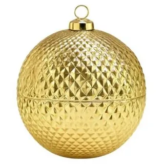 Dekohelden24 Glaskugel, Dekohelden24 13x13x15 cm goldene Gebäckdose, Aufbewahrungsbehälter,
