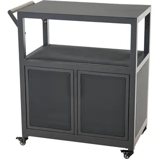 Servierwagen SIENA GARDEN "PALMA klein", grau (anthrazit), B:45cm H:90cm T:75cm, Aluminium, Polyester, Rollwagen, Servierwagen, Aluminiumrahmen, Ranotex Bezug dunkelgrau
