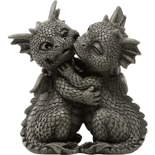 MystiCalls Glücksdrache Loves klein - Garten Drache Figur Deko