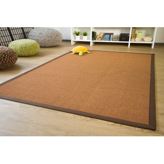 Steffensmeier Sisal Teppich Brazil mit Bordüre Farbe braun dunkel braun Premium Qualität 100% Sisal, Größe: 300x300 cm