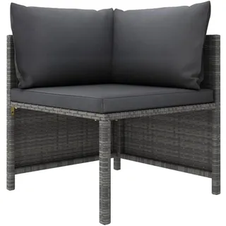 vidaXL 3-Sitzer-Gartensofa Loungesofa grau