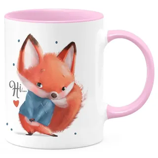 MIKALINO Keramik Tasse Fuchs .. hi... | Kaffee Becher Kaffeetasse Geschenk, Farbe:rosa, Grösse:330ml