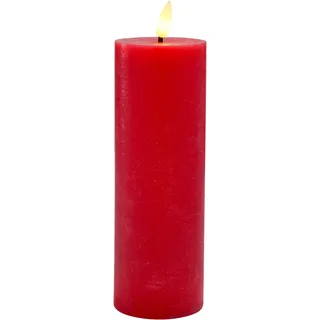 LED Kerze D6H17,5cm Struktur rot