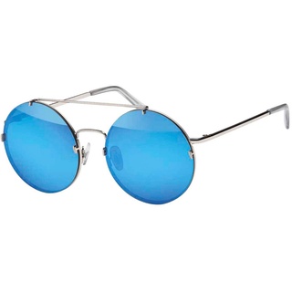 BEZLIT Eyewear Pilotenbrille Rundglas Designer Damen Sonnenbrille (1-St) mit verspiegelten, schwarz, balu-grün und blauen Linsen blau