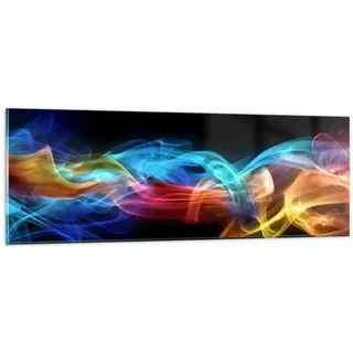 Panorama Bilder auf Glas Abstrakt luft bunt figur Glasbild 90x30cm Wandbilder Dekoration Wohnzimmer Schlafzimmer Küche Klein Wanddeko Bild im Glas Wand Kunstdruck Art Modern Wall Decor GAB90x30-2171