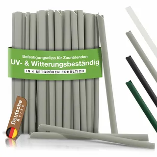 BooGardi Befestigungsclips Sichtschutzstreifen für Doppelstabmatten · 30x Clips Hellgrau · PVC Klemmschienen für Sichtschutz Doppelstabmattenzaun & Stabmattenzaun · Zaun Zubehör