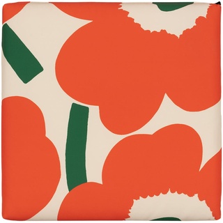 Marimekko - Unikko Sitzkissen, 40 x 40 cm, cotton / orange / grün