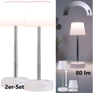 Pearl Teleskop-Akku-Tischleuchte Beige 4 St.