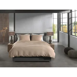Heckett & Lane Vafala Unifarben Baumwolle Beige 135 x 200 cm + 80 x 80 cm