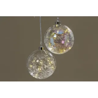 Boltze LED Lichtkugel Leuchtkugel Weihnachtskugel Glaskugel Dekokugel 12 cm 1 Stück sortiert