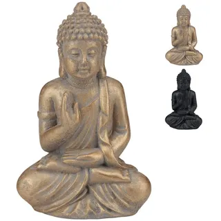 Murago - Buddha kleine Deko Figur ca. 11cm - Goldfarbig mini Skulptur Feng Shui Dekoration Buddhismusbuddha Yoga für Garten Außen sitzend Spa Bereich Wellness Figuren Badezimmer Wohnzimmer aestetic