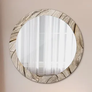 Wandspiegel Badspiegel mit Glasrahmen Aufdruck des Musters Rissig Holz