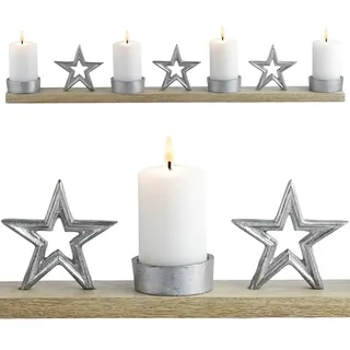 Marrakesch Boho Deko Adventskranz aus Metall & Holz 50cm | Kerzenständer Calistro für 4 Kerzen als Weihnachtsdeko innen | Moderne Deko Kerzenhalter Teelichthalter ideal Aesthetic Herbstdeko