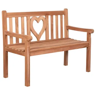 bene living Gartenbank Herz 120 x 94 x 60 cm Braun