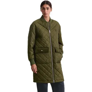 Marc O'Polo "aus recyceltem Polyester", Damen, Gr. 38, mossy olive, Obermaterial: 100% Polyester. Füllung: 100% Polyester. Futter: 100% Baumwolle, unifarben, regular fit, Rippbündchen, Mäntel Steppmantel