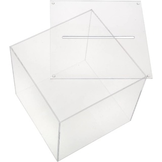 EH Design Losbox Acryl mit abnehmbaren Deckel 15 x 15 x 15 cm I Transparent, Hochwertige Hochzeitsbox aus Acryl, Robuste Acrylbox für Messen und Veranstaltungen