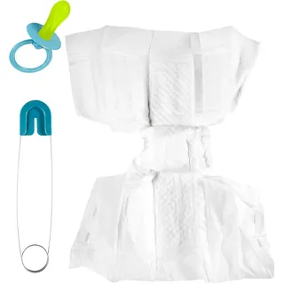 WIDMANN - Baby Set with Diaper, Safety Pin, Pacifier, for Adult Men, Baby Showers, Stag Parties, Carnival