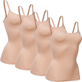 Con-ta, Damen, Unterhosen, Damen-Unterhemd 4er-Pack, Braun, (44, 4er Pack)