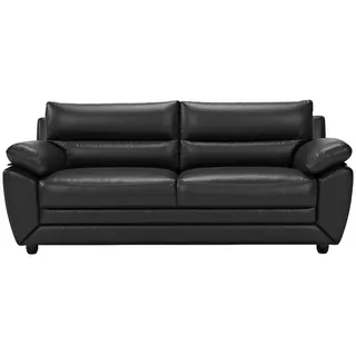 vente-unique Couch Kunstleder 3-Sitzer Schwarz