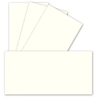 200 Einzel-Karten DIN Lang - 9,9 x 21 cm - 240 g/m2 - Naturweiss - Bastelpapier - Tonkarton - Ideal zum bedrucken für Grußkarten und Einladungen