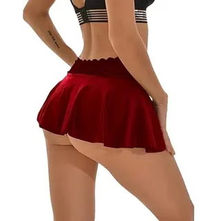 Ultra Mini Sexy Frauen Rock Casual Neue Über dem Knie Schwarz Heiße Kurze Sommer Herbst Mode Tanz Dame Party Club Tragen, red wine, L